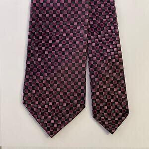 DOLCEPUNTA Pink Black Checkered Silk Tie